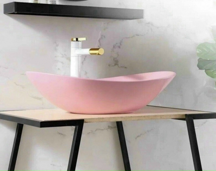 Lavabo màu hồng cao cấp LVB023